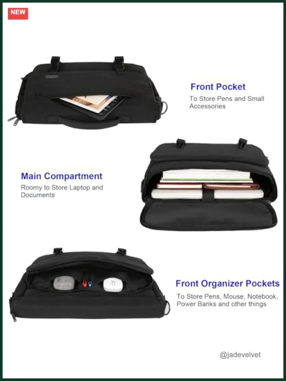 Messenger Bag for Men, Lightweight Laptop Bag 15.6 inch Water Resistant